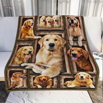 Golden Retriever Dog Fleece Blanket Throw Blanket Christmas Throw Blanket - Thegiftio UK