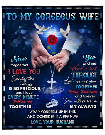 To My Gorgeous Wife You And Me Hand In Hand Valentine Blanket Gift For Wife From Husband Birthday Gift Home Decor - Thegiftio UK