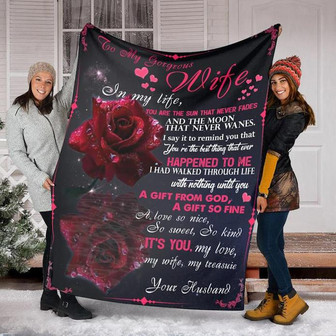 To My Gorgeous Wife In My Life,Rose blanket,You Are Sun That Never Wanes, Gift For Friend Wife Home Decor Bedding Couch - Thegiftio UK