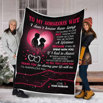 To My Gorgeous Wife Love Fleece Blanket,Mink Blanket,,Gift For Wife Family Home Decor Bedding Couch - Thegiftio UK
