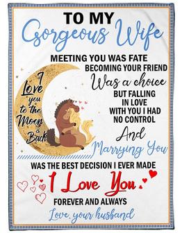 To My Gorgeous Wife Marrying You Was The Best Decision I Ever Made, Horse Couple Fleece Blanket Home Decor Bedding Couch - Thegiftio UK