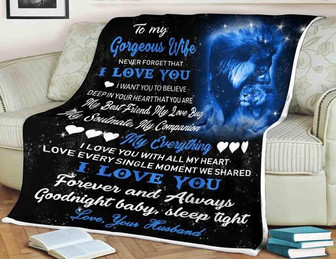 To My Gorgeous Wife,Lion Blanket, I Love You My Best Friend My Love Bug My Soulmate My,Gift For Wife Family Home Decor - Thegiftio UK
