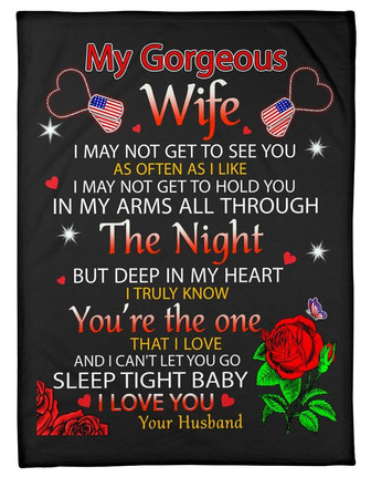 To My Gorgeous Wife You're The One That I Love, Roses Fleece Blanket Gift For Valentine Day Home Decor Bedding Couch - Thegiftio UK