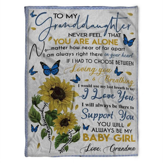 To My Granddaughter Blanket, Loving You And Breathing, Gift For Granddaughter Family Home Decor Bedding Couch Sofa Soft - Thegiftio UK