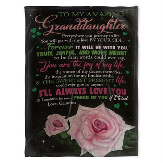 To My Granddaughter Blanket, You Will Go With My Love By Your Side, Gift For Granddaughter Family Home Decor - Thegiftio UK