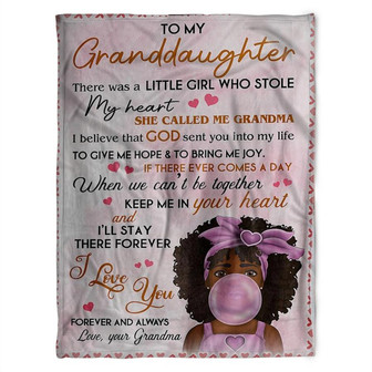 To My Granddaughter Blanket, My Heart She Called Me Grandma, Gift For Granddaughter Family Home Decor Bedding Couch - Thegiftio UK