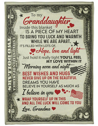 To My Granddaughter Blanket, Morning noon and night best wishes, Gift For Granddaughter From Grandma Birthday Gift - Thegiftio UK