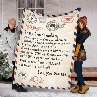 To My Granddaughter Blanket, Stronger Than You Seem And Loved More Than You Know,Gift For Granddaughter Family - Thegiftio UK