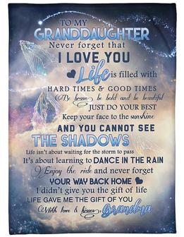 To My Granddaughter Blanket, I Love You Life Is Filled With Hard Times And Good Times, Gift For Granddaughter Family - Thegiftio UK