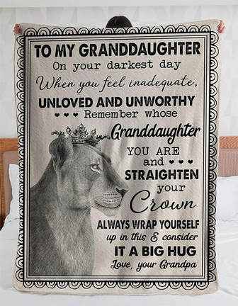 To My Granddaughter Blanket from Grandpa,Cozy Premium Fleece Blanket, Gift For Granddaughter Family Home Decor - Thegiftio UK