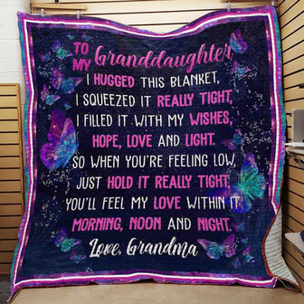 To My Granddaughter Blanket, You'll Fell My Love Within It Morning, Moon And Night.Gift For Granddaughter Family - Thegiftio UK