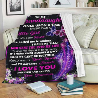 To My Granddaughter Blanket,Butterfly blanket,Little Girl Who Stole My Heart,Gift For Granddaughter Family Home Decor - Thegiftio UK