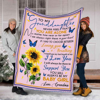 To My Granddaughter Blanket, I Had To choose Between Loving You Breathing,Gift for Granddaughter Family Home Decor - Thegiftio UK