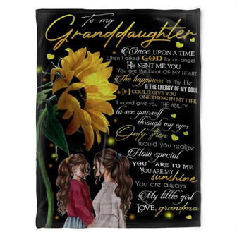 To My Granddaughter Blanket, The Happiness In My Liffe, Gift For Granddaughter Family Home Decor Bedding Couch Sofa Soft - Thegiftio UK