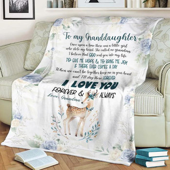To My Granddaughter Blanket, Cute Little Reindeer Blanket, Mother's Day Birthday,Gift For Granddaughter Family - Thegiftio UK