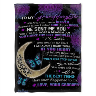 To My Granddaughter Blanket, The Best Thing That Ever Happened To Me, Gift For Granddaughter Family Home Decor - Thegiftio UK