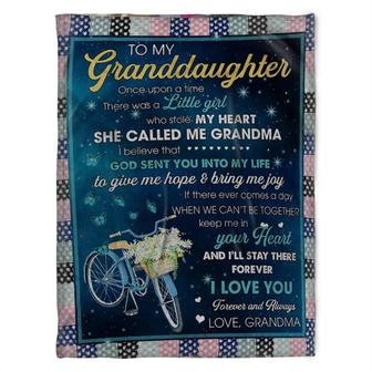 To My Granddaughter Blanket, There Was A Little Girl Who Stole My Heart,Gift For Granddaughter Family Home Decor - Thegiftio UK