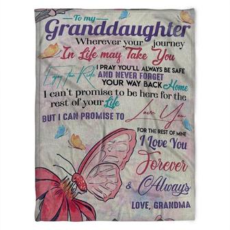 To My Granddaughter Blanket, I Can't Promise To Be Here For The Rest Of Your Life, Gift For Granddaughter Family - Thegiftio UK