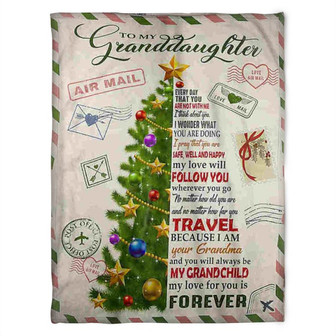 To My Granddaughter Blanket, Pine Christmas, Soft Blanket, Fleece Blanket. Gift Home Decor Bedding Couch Sofa Soft - Thegiftio UK