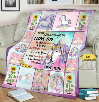To My Granddaughter Customized Blanket, Gift For Granddaughter, Gift For Christmas, Unicorn Blanket For Girls, Unicorn Gift For Girls - Thegiftio UK