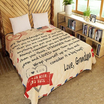 To My Granddaughter, Love Grandma Letter Blanket Gift For Granddaughter From Grandma Birthday Gift Home Decor - Thegiftio UK
