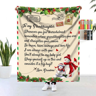 To My Granddaughter, I Am Always With You Fleece Blanket Gift For Christmas Home Decor Gift Idea From Grandma - Thegiftio UK