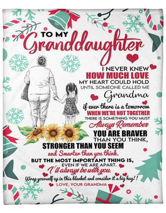 To My Granddaughter Even If We Are Apart I'll Always Be With You Fleece Blanket Gift For Family, Birthday, - Thegiftio UK