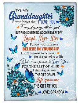 To my Granddaughter Fleece Blanket, But I can promise to Love You, Gift For Granddaughter From Grandpa Birthday Gift - Thegiftio UK