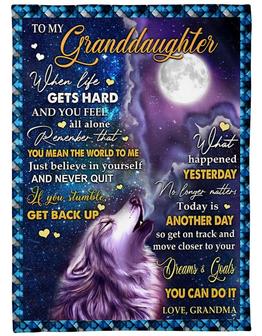 To My Granddaughter You Can Do It Fleece Blanket Family Gift Gift For Granddaughter Gift From Grandma To Granddaughter - Thegiftio UK