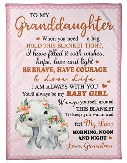 To My GRANDDAUGHTER Fleece Blanket - I Have Filled It With Wishes,hope,love and light, Gift For Granddaughter - Thegiftio UK
