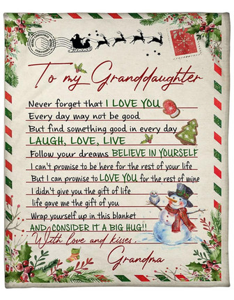 To My Granddaughter Never Forget That I Love You Christmas Letter Blanket Gift For Granddaughter From Grandma Home Decor - Thegiftio UK