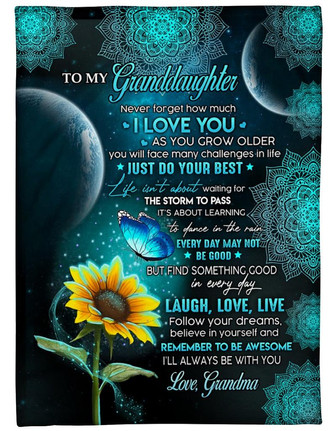 To My Granddaughter Never Forget How Much I Love You Fleece Blanket Family Gift Gift For Granddaughter - Thegiftio UK