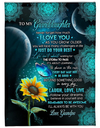 To My Granddaughter Never Forget How Much I Love You Fleece Blanket Gift For Granddaughter Gift From - Thegiftio UK