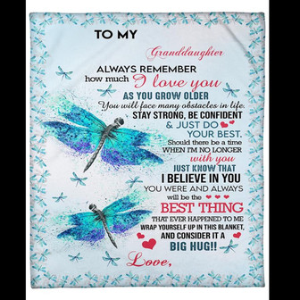 To My Granddaughter As You Grow Older You Will Face Many Obstacles In Life Fleece Blanket Gift For Family, - Thegiftio UK