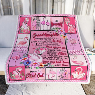 To My Granddaughter Your Way Back Home Flamingo Blanket Gift From Grandma Birthday Gift Home Decor Bedding Couch - Thegiftio UK
