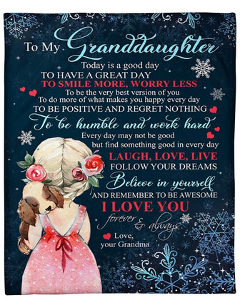 To My Granddaughter To Be Humble And Work Hard Fleece Blanket Gift For Family, Birthday, Granddaughter Gift - Thegiftio UK