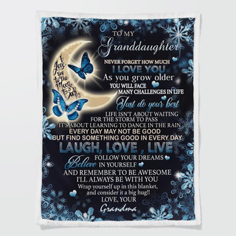To My Granddaughter I'll Always Be With You Winter Blanket Gift From Grandma Birthday Gift Home Decor Bedding Couch - Thegiftio