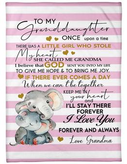 To My Granddaughter I'll Stay There Forever Fleece Blanket Family Gift Gift For Granddaughter - Thegiftio UK