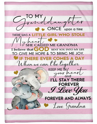 To My Granddaughter I'll Stay There Forever Fleece Blanket Family Gift Gift For Granddaughter - Thegiftio UK