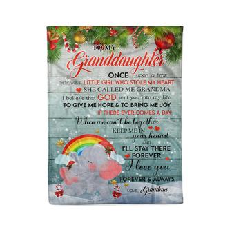 To My Granddaughter I'll Stay There Forever I Love You - Elephants Fleece Blanket Gift For Christmas Home Decor - Thegiftio UK
