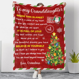 To My Granddaughter Inside This Blanket Gift From Grandma, Gift For Christmas Home Decor Bedding Couch Sofa Soft - Thegiftio UK