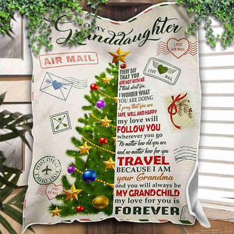 To My Granddaughter My Love For You Is Forever Christmas Tree Blanket Gift For Granddaughter Birthday Gift Home Decor - Thegiftio UK