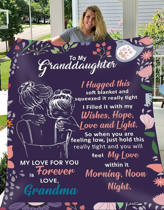 To My Granddaughter My Love For You Is Forever Fleece Blanket, Christmas Gift, New Year Gift, Love From Grandma - Thegiftio UK