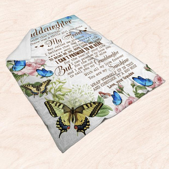 To My Granddaughter With All My Love Forever You Are My Sunshine Fleece Blanket Gift For Family, Birthday, - Thegiftio UK