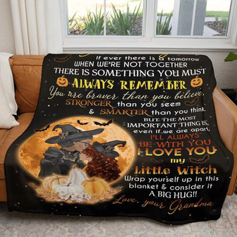 To My Granddaughter I Love You My Little Witch Fleece Blanket Gift For Family, Birthday, Halloween, Granddaughter Gift - Thegiftio UK