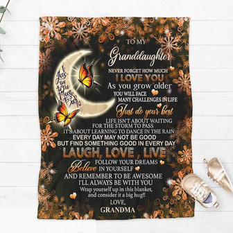 To My Granddaughter I Love You To The Moon And Back Blanket Gifts For Granddaughter Gift From Grandma( Carrot) - Thegiftio UK