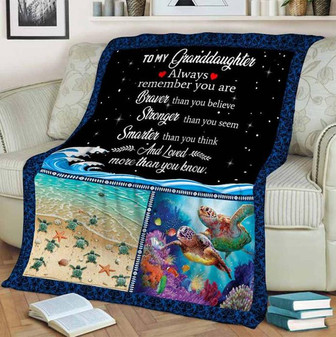 To My Granddaughter, Baby Turtle Blanket, Gift For Granddaughter Family Home Decor Bedding Couch Sofa Soft - Thegiftio UK