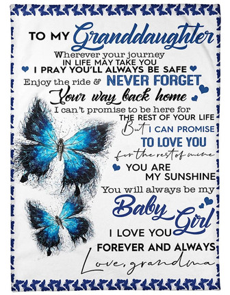 To My Granddaughter I Pray You'll Always Be Safe Fleece Blanket Family Gift Gift For Granddaughter - Thegiftio UK