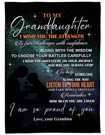 To My Granddaughter I Am So Proud Of You Fleece Blanket Family Gift Gift For Granddaughter - Thegiftio UK