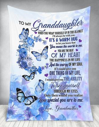 To My Granddaughter How Special You Are To Me Butterflies Blanket Gift From Grandmother Birthday Gift Home Decor - Thegiftio UK